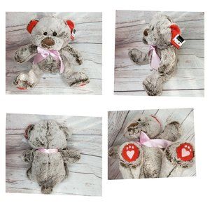 Animal Adventure Smart Living Hearts Paw Plush Bear With Heart Paw Prints 12"